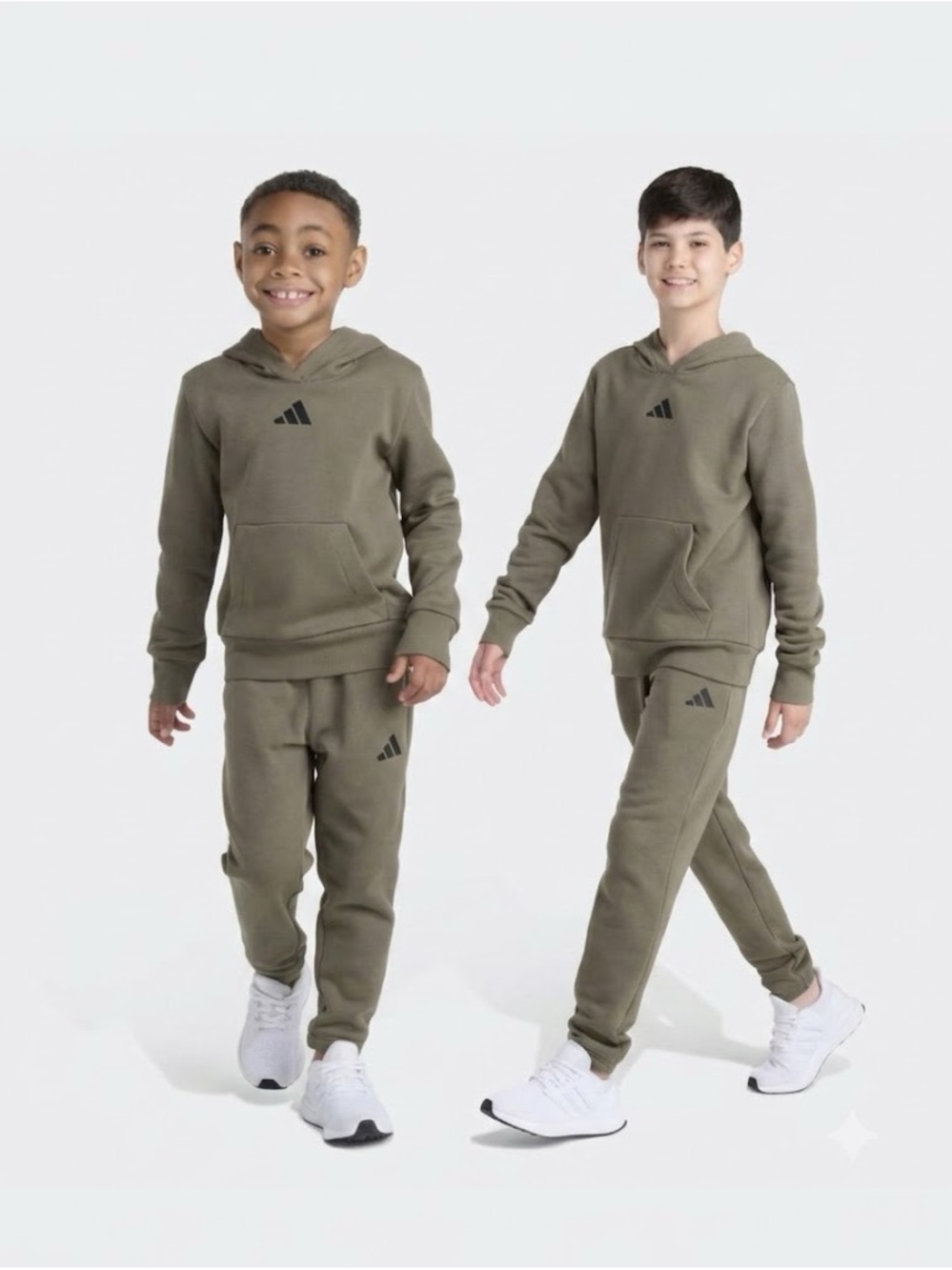 ADIDAS Boy’s ESSENTIALS 2-PIECE LONG SLEEVE FLEECE PULLOVER & JOGGER SET Size 6
